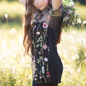 Mesh Flower Embroidered Dress